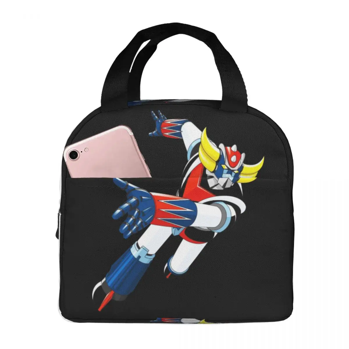 Ufo Robot Grendizer Goldrake Mazinger Z Thermal Insulated Lunch Bag Women Resuable Lunch Tote for Outdoor Multifunction Food Box