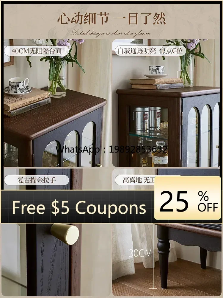 

French retro display cabinet against the wall storage wine cabinet TV cabinet