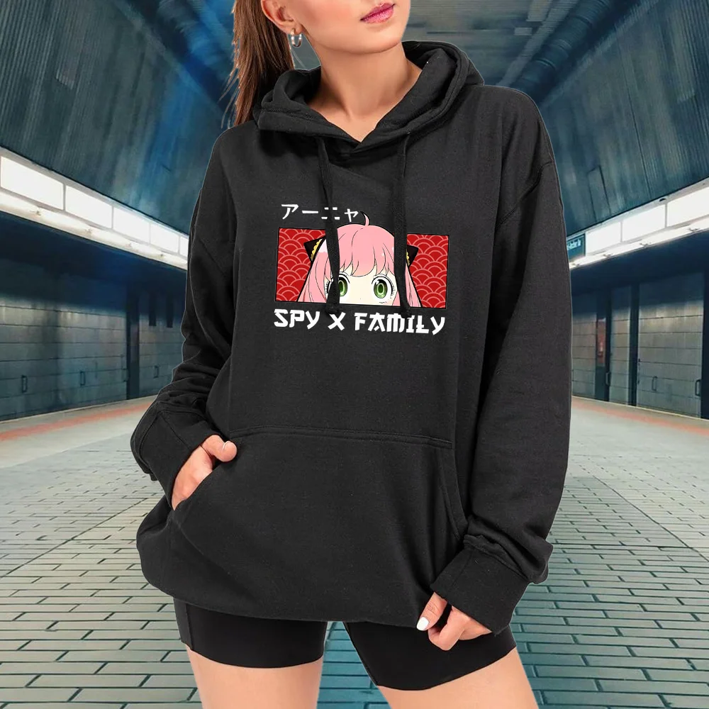 Women's New Anime Anya Forger Printed Hoodie Casual Loose High Quality Anime Harajuku Tops for Women