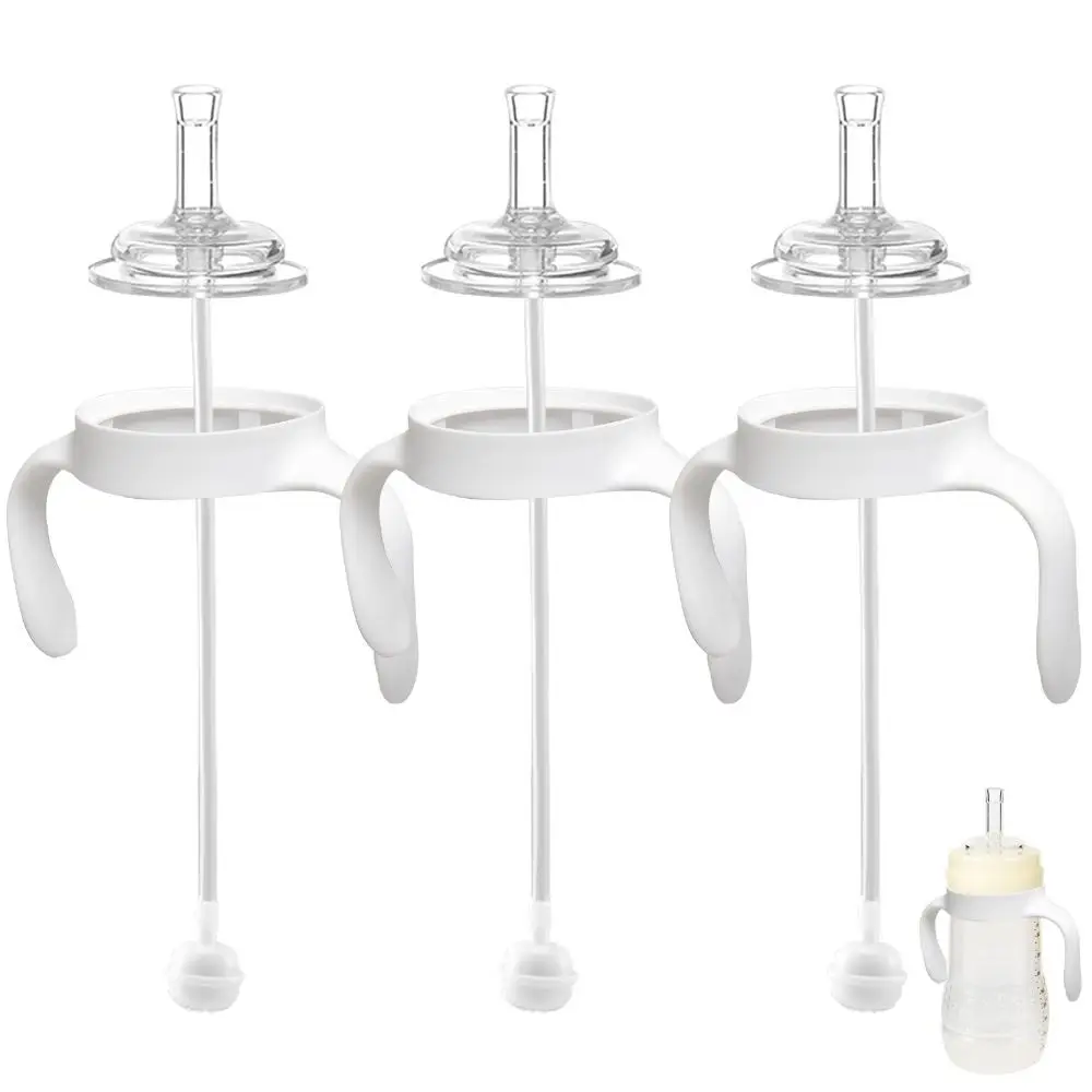 Easy Clean Silicone Sippy Cup Straw BPA Free Soft Toddler Drinking Kit Leak Proof Weighted Straw Bottle Transition