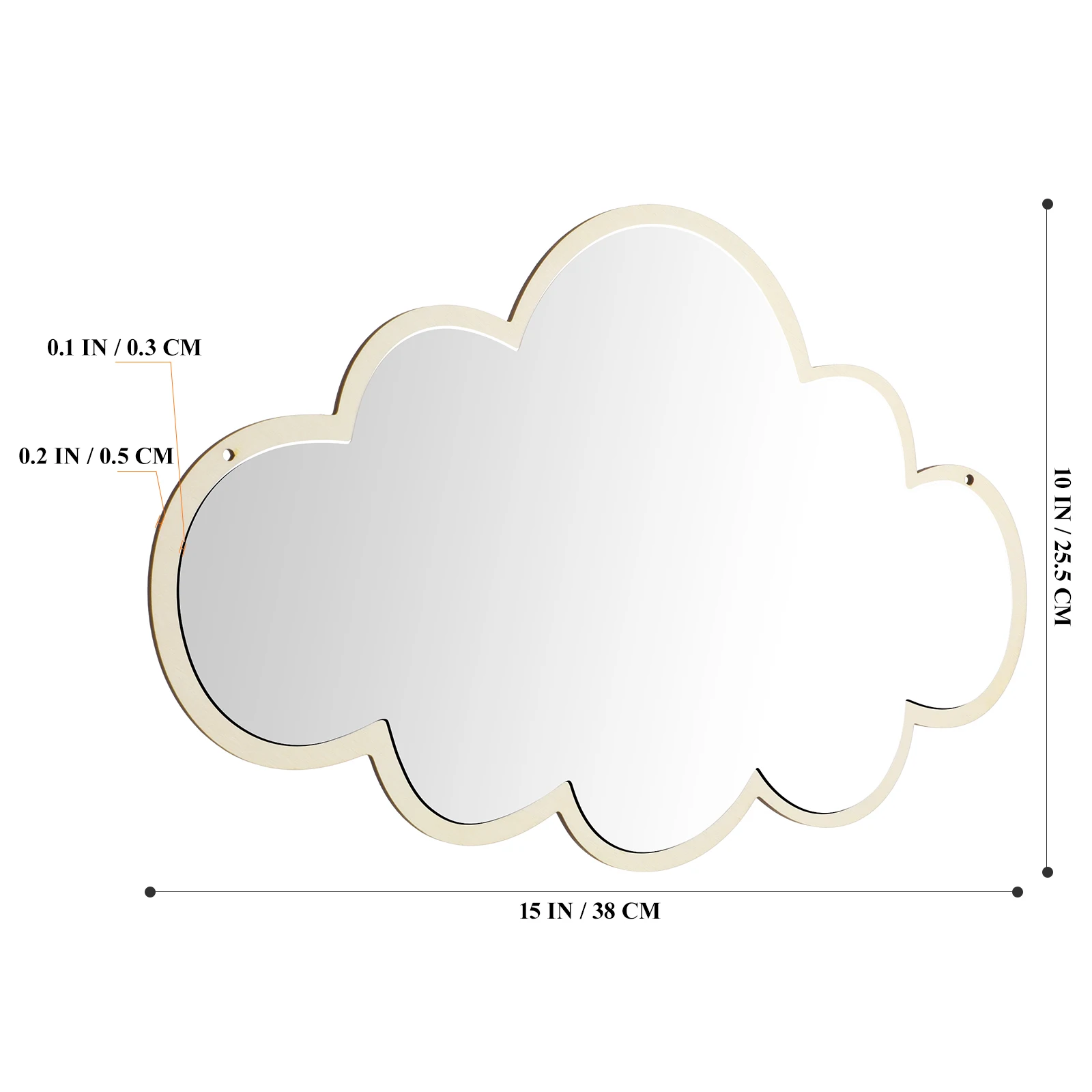 Miroir de décoration auto-adhésif sans verre pour enfants, autocollant de petits nuages muraux ondulés, miroirs de courtoisie, miroir de voiture, miroir de sécurité