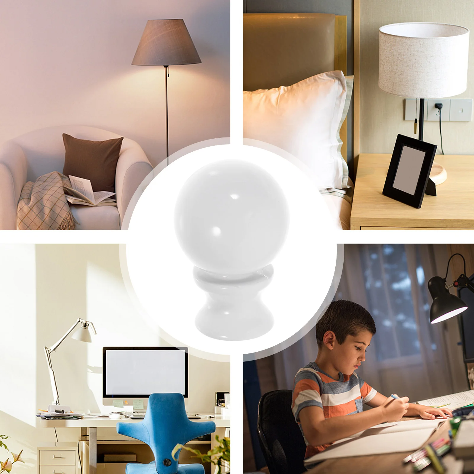 

6pcs Finial Zinc Alloy Solid Lamp Shade Holder Harp Knob Light Bulb Protector Table Floor Lamp Decoration Cap Finials Tapped