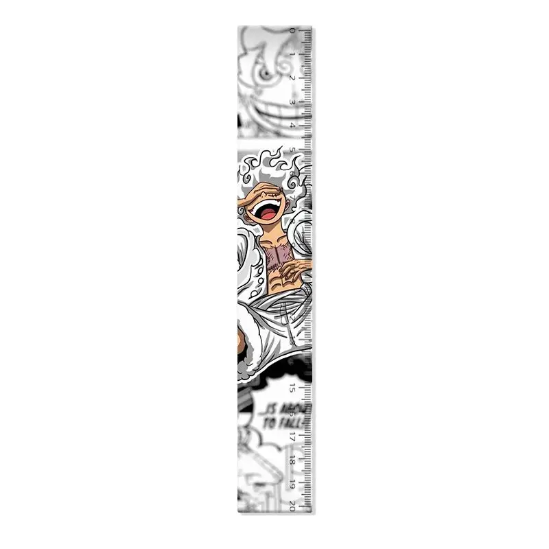 One Piece Gear‑5 Luffy Ruler Stationery 20cm Acrylic Drawing Straight Ruler Creative Tool For Student Daily Study Needs