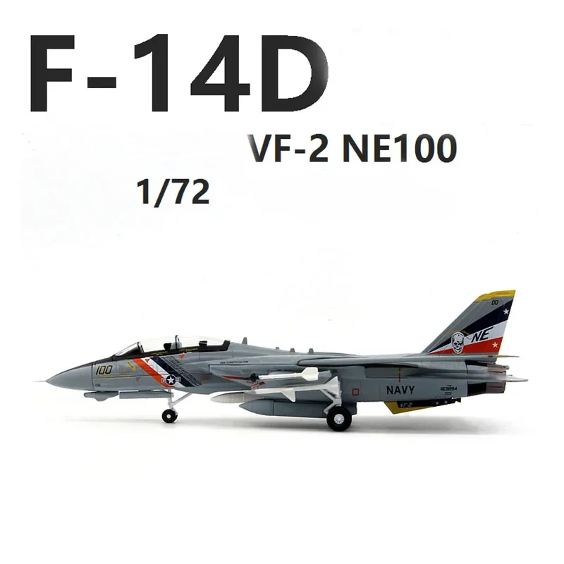 Diecast 1/72 Scale AF1 US Navy F-14D Tomcat Fighter VF-2 NE100 F14 Alloy Militarized Combat Aircraft Model Collectible Toy Gift