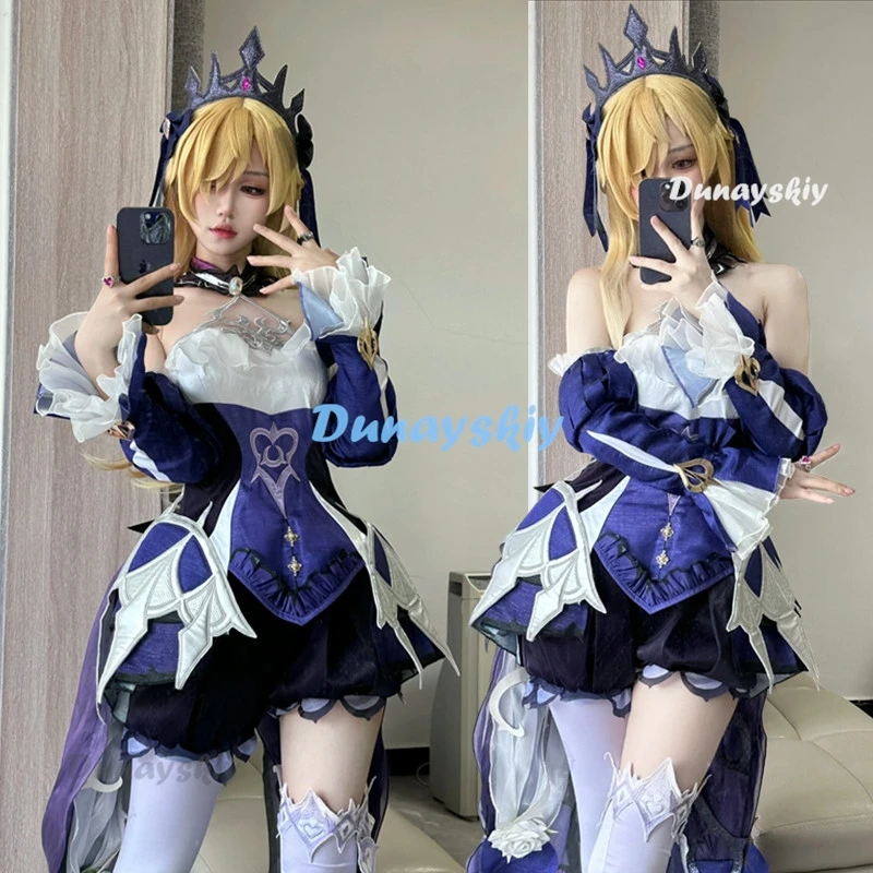 Game Genshin Impact Fischl Cosplay Costume Wigs Anime Outfits Dress Halloween Roleplay Carnival Uniforms New Skin Women Outfit