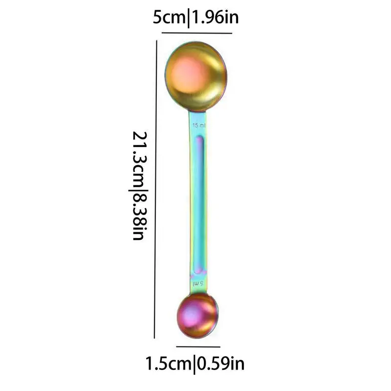 15ml+5ml Double Headed Measuring Spoon Coffee Sugar Scoop Gold Measuring Cups Kitchen Measuring Tools Baking Tools