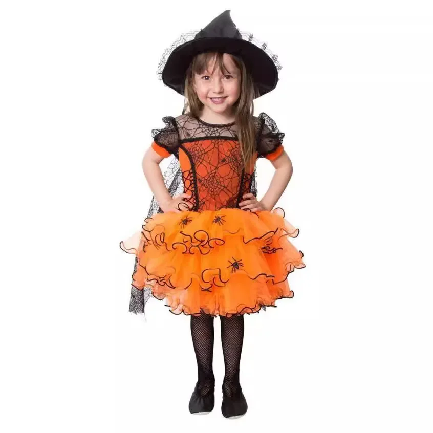 1-6 Jahre Baby Mädchen Spider Mesh Fantasy Kleid Prinzessin Vampir Hexe Halloween Karneval Kinder Bühnen-Cosplay Party Outfit – Detail 3