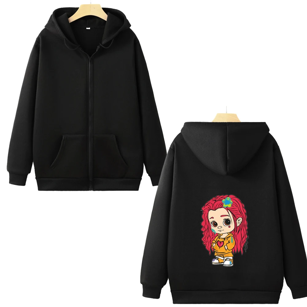 Lovely Karol G Zipper Sweatshirts Anime Cartoon Fashion Prints Streetwear Autumn And Winter Clothing Birthday Gift