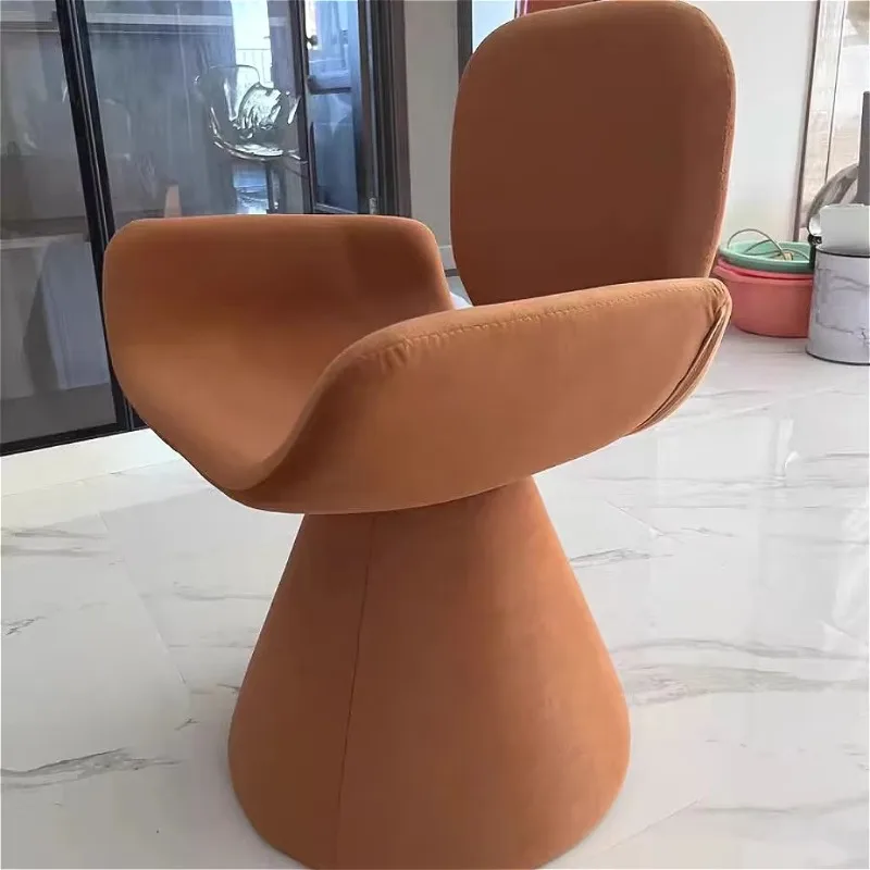 Light Luxury High-end Minimalist Leisure Makeup Chair, Girls Bedroom Furniture Swivel Cream Style Backrest Dining Table Chair image 6