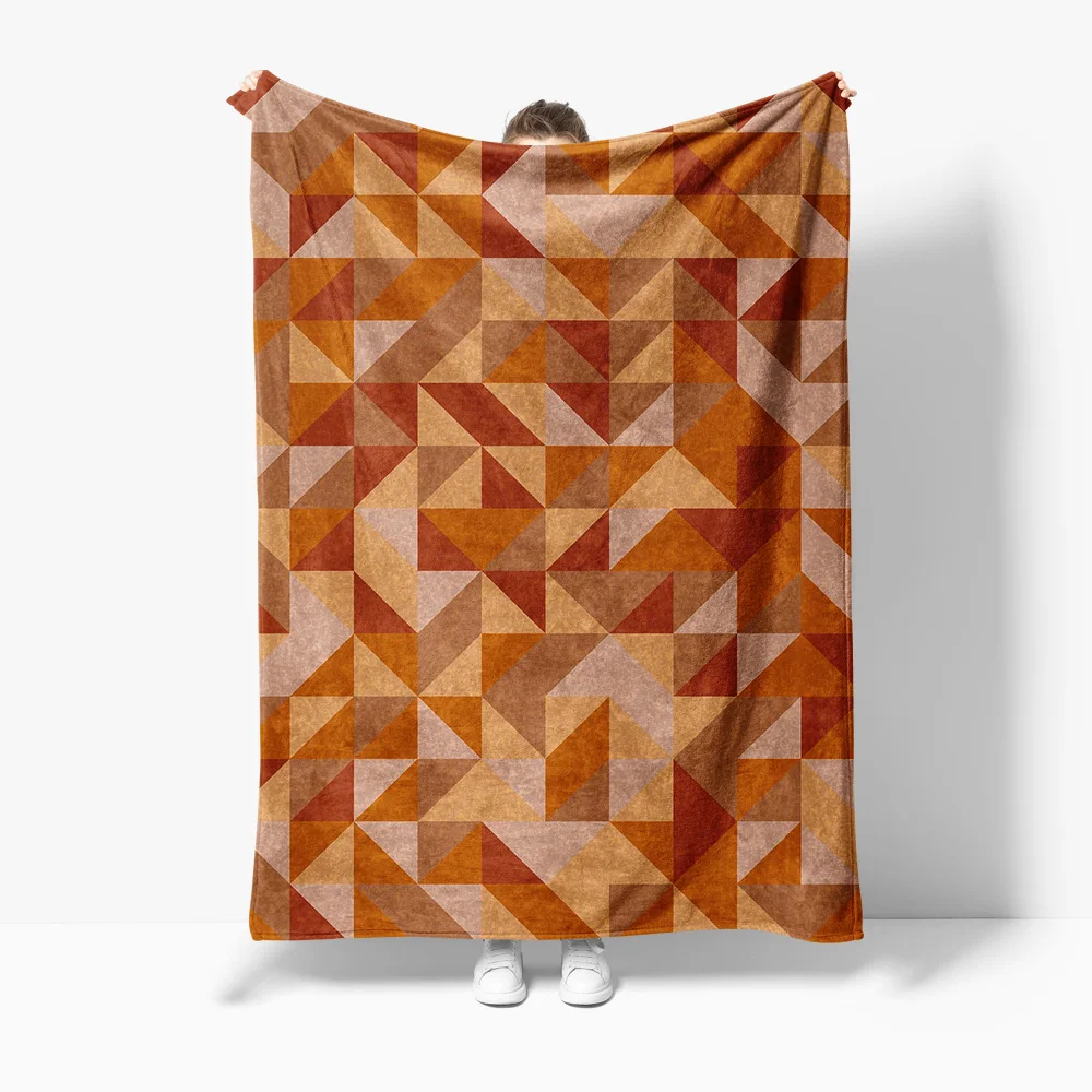 

Fleece Throw Blanket Geometric Pattern Soft Warm Sofa Bed Decorative Throw Blanket for Living Room Bedroom Kids Gift