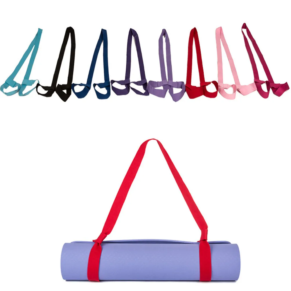 Black Yoga Mat Carrying Strap 150x3.8cm Premium Cotton Sling Adjustable Loop Exercise Mat Carrier Gym Yoga Travel Must Have