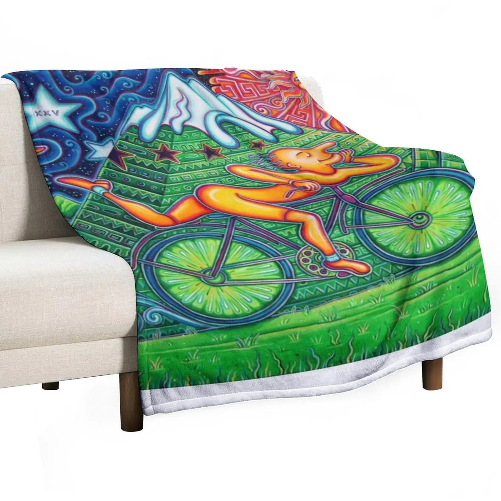 Bicycle Day Throw Blanket Sofas Hair blankets ands Thins Bed linens anime Blankets