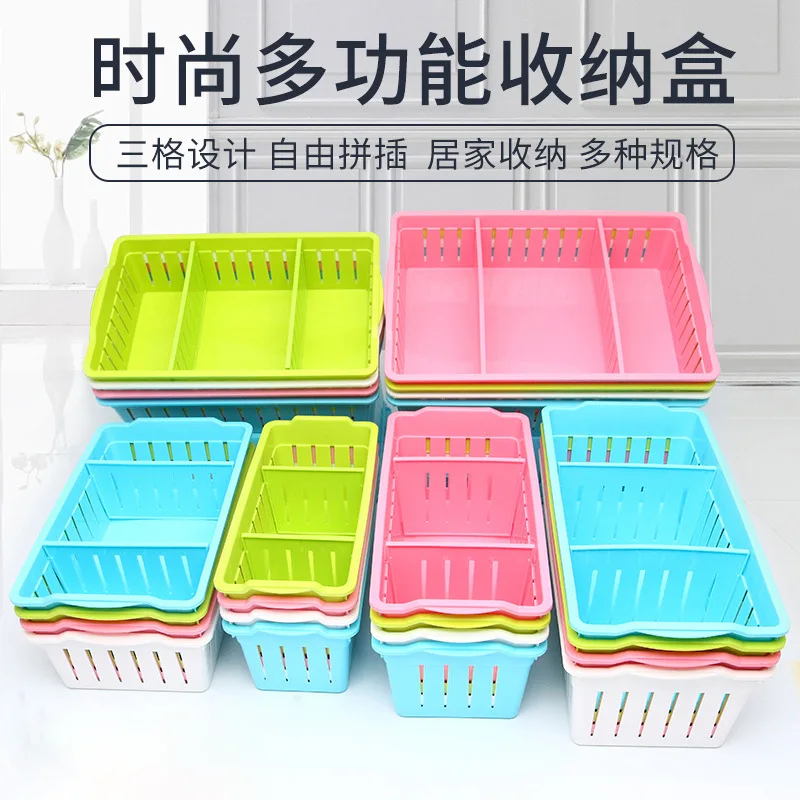 

Desktop Plastic Storage Basket, Rectangular Box, Drawer, Partition, Kitchen, Bathroom, Household Medicine Storage Basket