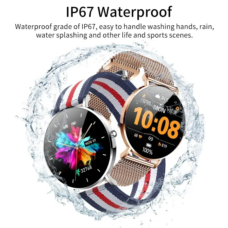 LIGE 2024 Ultra Thin Men Smart Watch For Women Full Touch Screen IP67 Waterproof Lady Watches Sports Fitness Tracker Smartwatch