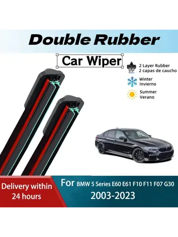 BMW 5 시리즈 E60 E61 F10 F11 F07 G30 G31 2003 - 2023 액세서리 M5 GT 518 525 530 540d용 LH 전면 유리 와이퍼 블레이드
