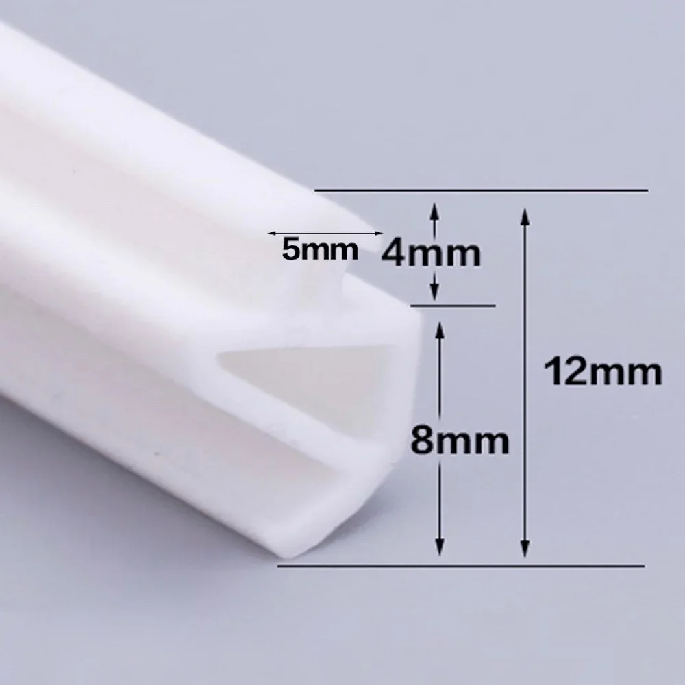 Tubular Gasket Weatherstrip Aluminium Door Window Slot Seal Strip Triangle Silicone Rubber 5 x 12m 10m Black White Brown