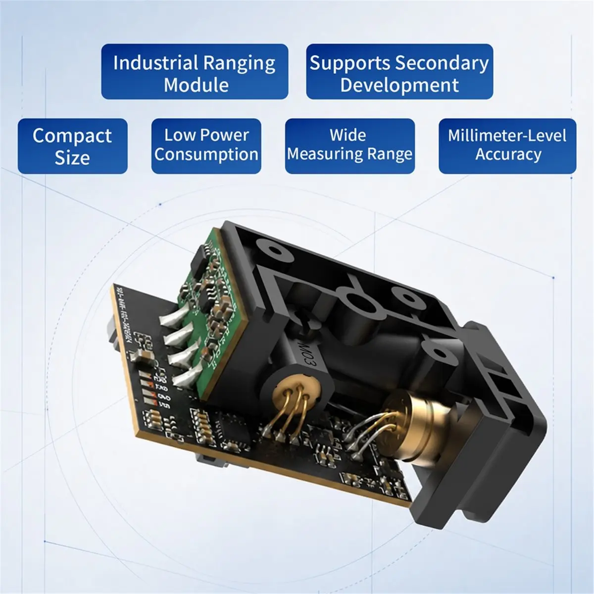 120m Laser Ranging Module,Infrared Ranging Sensor Module,TTL-UART Serial Communication,Error-Feedback,Industrial Ranging