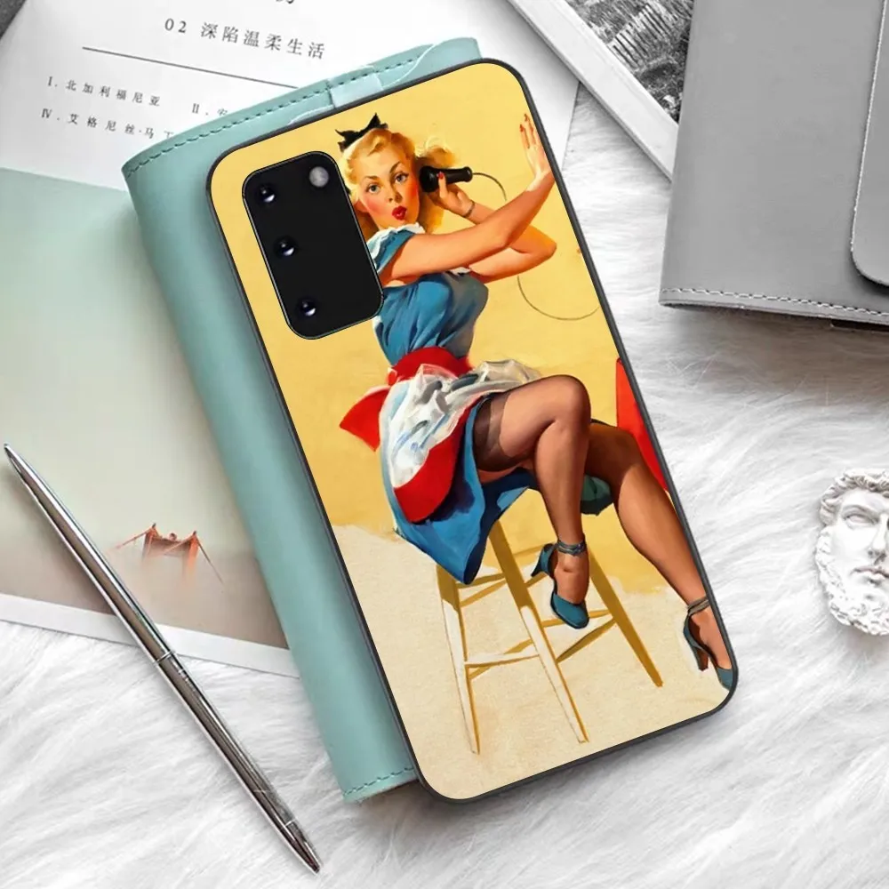 Sexy Pin Up Girl Phone Case For Samsung S 9 10 20 21 22 23 30 23plus lite Ultra FE S10lite Fundas