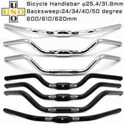 Manubrio per rondine per bicicletta UNO tipo M lega di alluminio 31.8*600/610/620mm nero argento Retro Comfort City Road manubrio parti della bici