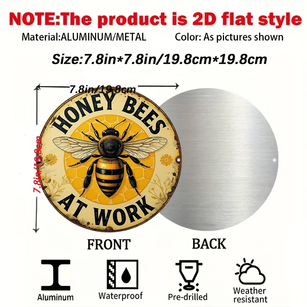 Vintage 2D Flat Round Tin Sign - 