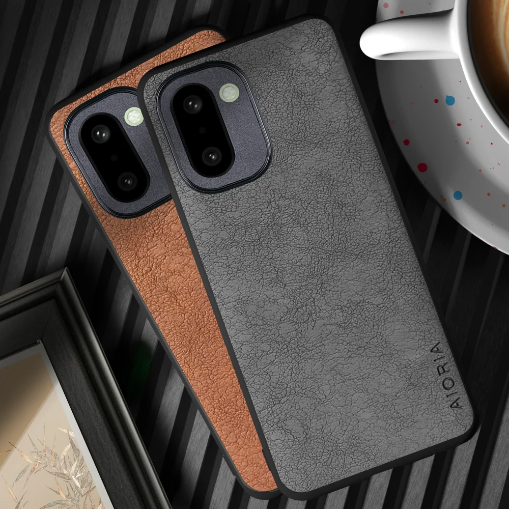 Funda de teléfono para Oneplus 15 13 12 15R 13R 12R Funda diseño Simple Funda de cuero textil de Color sólido Coque para Oneplus 15R