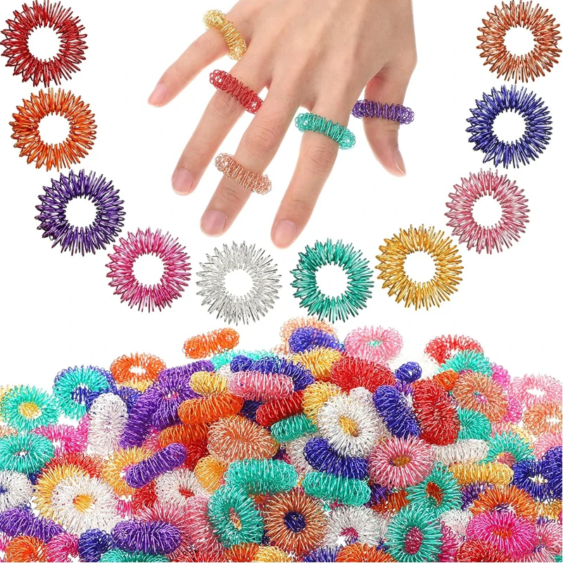 Sensory Fidget Rings Anxiety Stress Relief Toys Massager Acupressure Therapy ADHD Products For Adults Children Novelty Gift