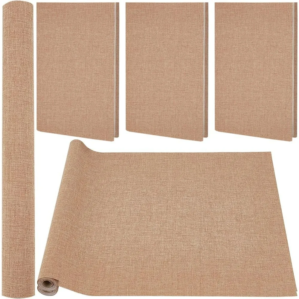 51 x 11,8 Zoll braunes Buchtuch, Buchbindebucheinband, Peru-Polyesterstoff, gewebter Buchstoff mit Papierrückseite für Bücher