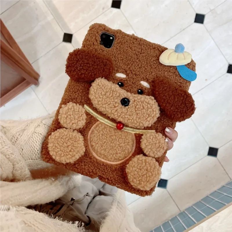 

Милый плюшевый чехол с собакой для iPad A16 2025 mini6 7 8,3 дюйма iPad 7 8 9 10,2 дюйма 10 10,9 дюйма 10,5 Pro 11 Air 11 12,9 13 Чехол для планшета