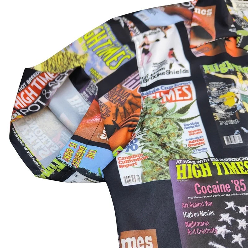 WACKO MARIA Best quality Hatsune Miku Poster Lips Hawaii Short Sleeve Shirt Shirt Summer WACKO MARIA Shirt Tops