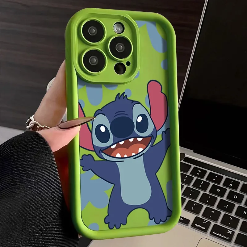 Disney Lovely Stitch funda de silicona para iPhone 15 Pro Max 14 13 12 11 Pro Max XR XS X 8 7 15 Plus SE2, funda suave a prueba de golpes