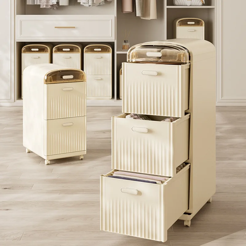 

Home multi-layer drawer storage cabinet, small cart, movable large capacity storage cabinet, placed on the ground