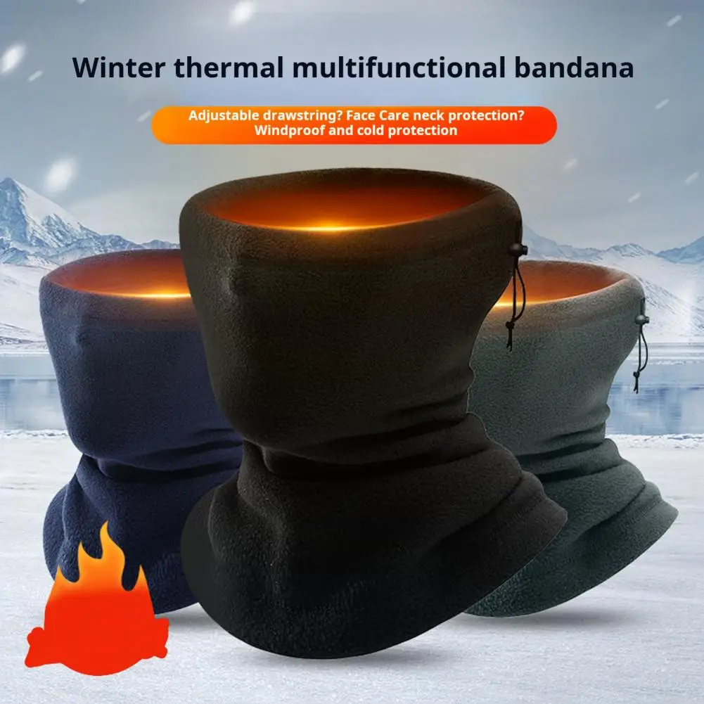 Warm Fleece Scarf Winter Neck Gaiter Warmer Outdoor Windproof Fleece Lined Thermal Face Cushion Scarf Thermal Insulated Scarf