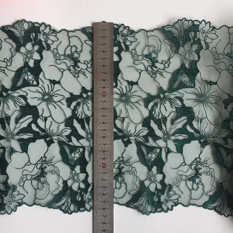 2Meters Green Mesh Embroidered Lace Trim For Sewing Clothes Accessories Bra Wedding Evening Dress Fabrics New Arrivals