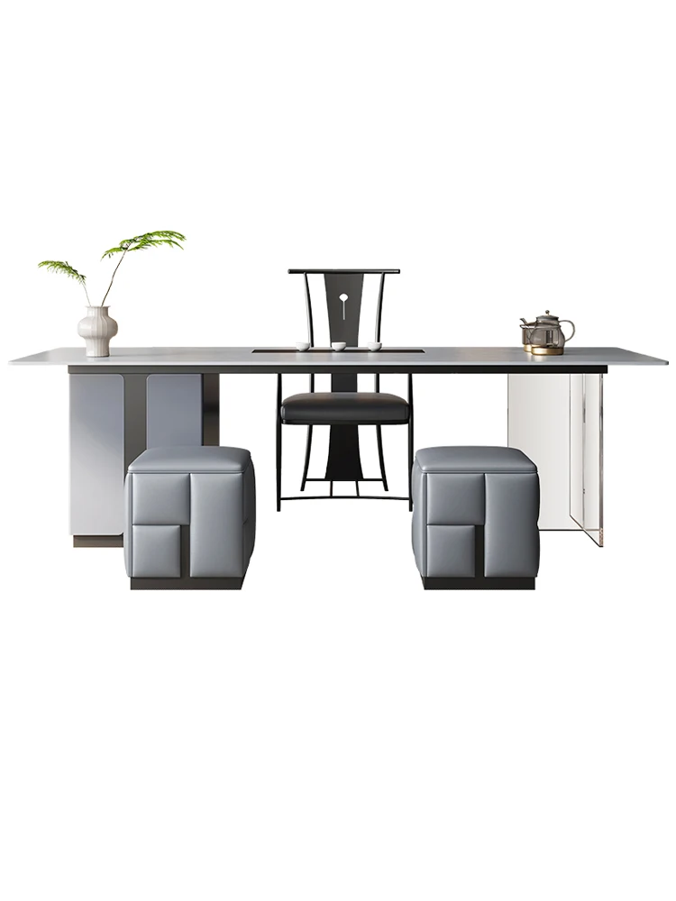 

Rock Plate Kung Fu Tea Table and Chair Combination Modern Simple Villa Home Luxury