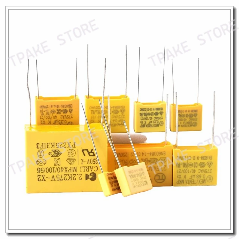 MKP 275VAC X2 Safety Capacitor 0.01uF 0.022/0.033/0.047/0.068/1.5/2.2UF 104K 223K 333K 474K 155K 225K INTERFERENCE SUPPRESSION