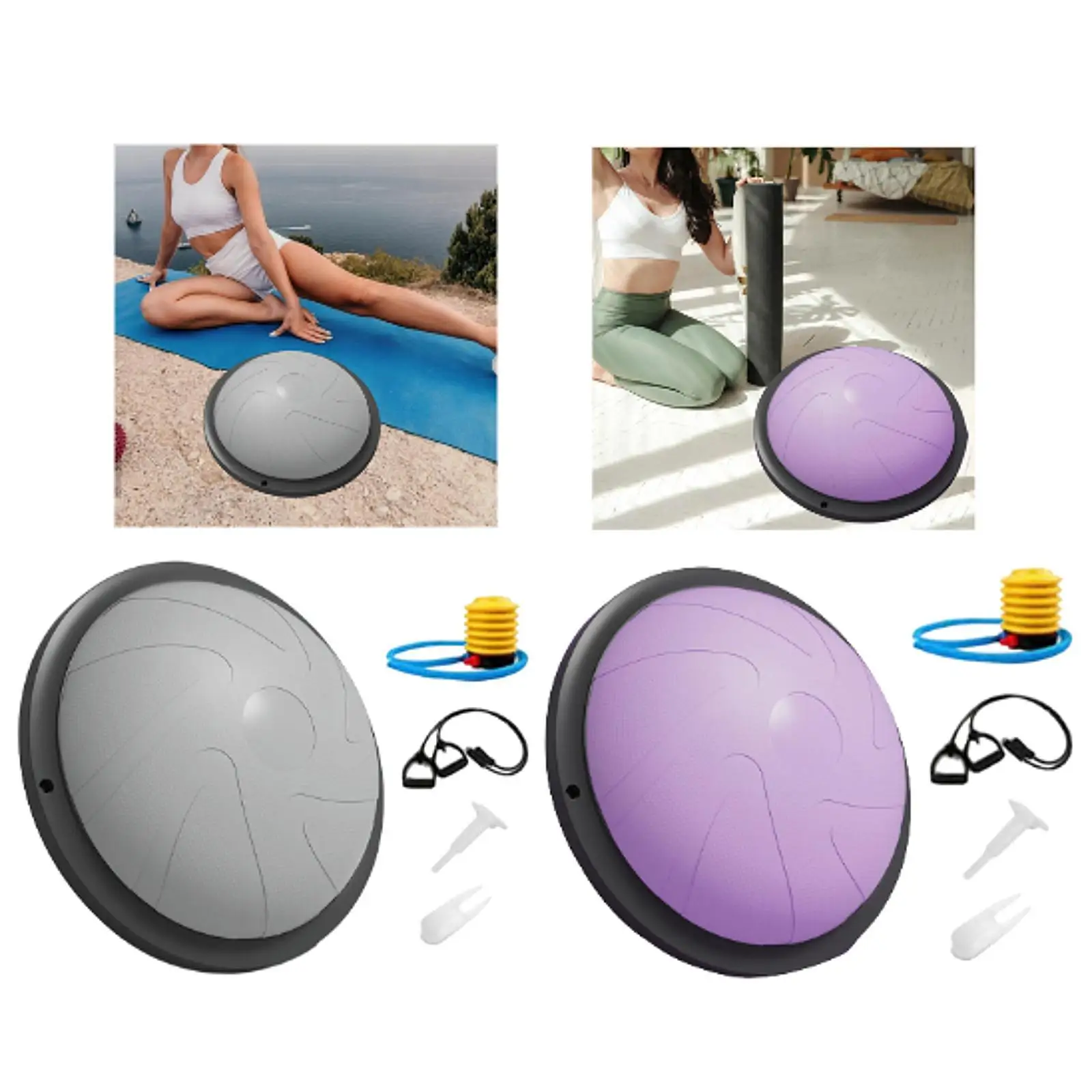 Balance Ball Non Slip Base Hemisphere Yoga Ball for Gymnastic Dance Home Gym