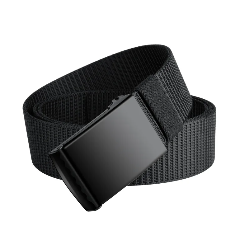 Thickened smooth buckle nylon belt, hot selling foreign trade item, men's and women's universal business belt, casual pants belt