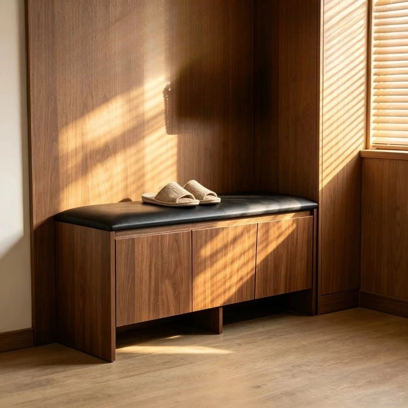 Log shoe changing stool door home modern porch stool storage