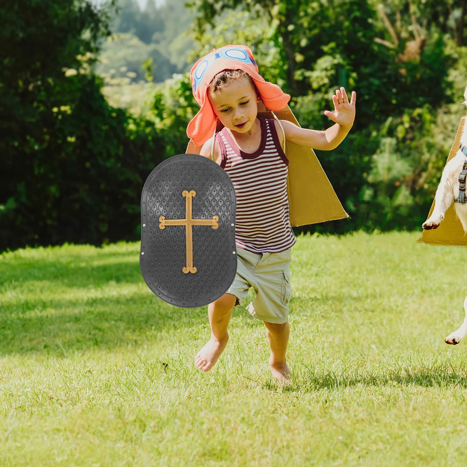 

1pc Kids Medieval Shield For Cosplay Knight Soldier Roleplay Costume Party Lightweight Durable Plastic Roman Viking