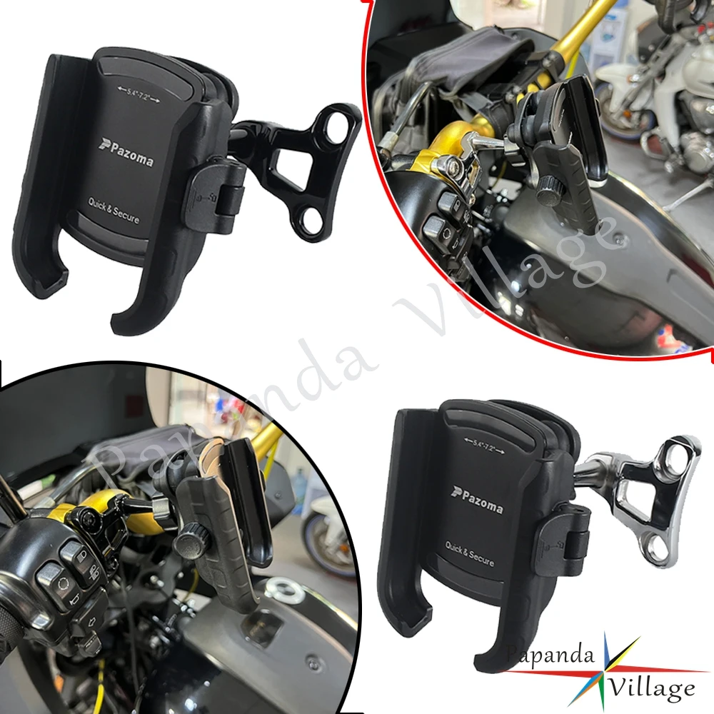 

Motorbike Device Mobile Phone Holder Clamp Adjustable 5.4"-7.2" Mount Bracket For Harley Touring Softail Touring VRSC XL XR Dyna