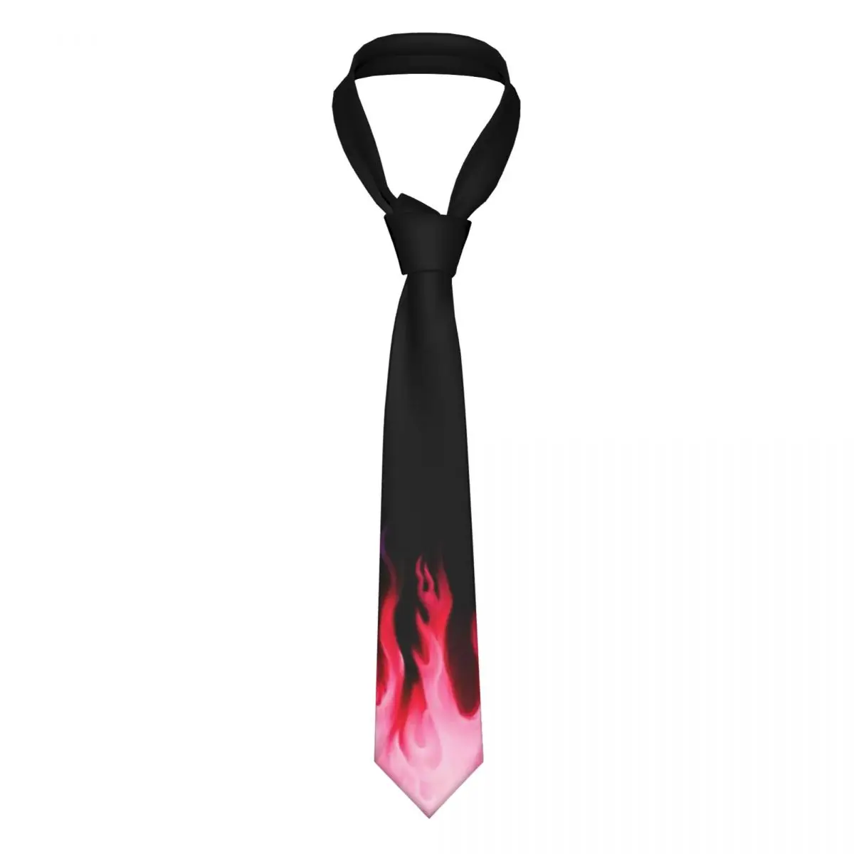 Pink Flames Necktie Men Women Skinny Polyester 8 cm Narrow Fire Pattern Neck Ties for Mens Accessories Gravatas Office