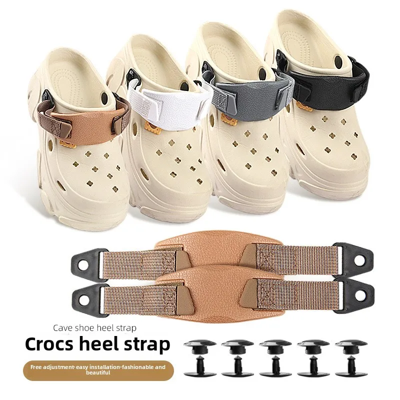 Versatile Cave Shoes Heel Strap with Velcro Design Anti-Drop Detachable Shoelaces Hole Shoes Accessory for Footwear
