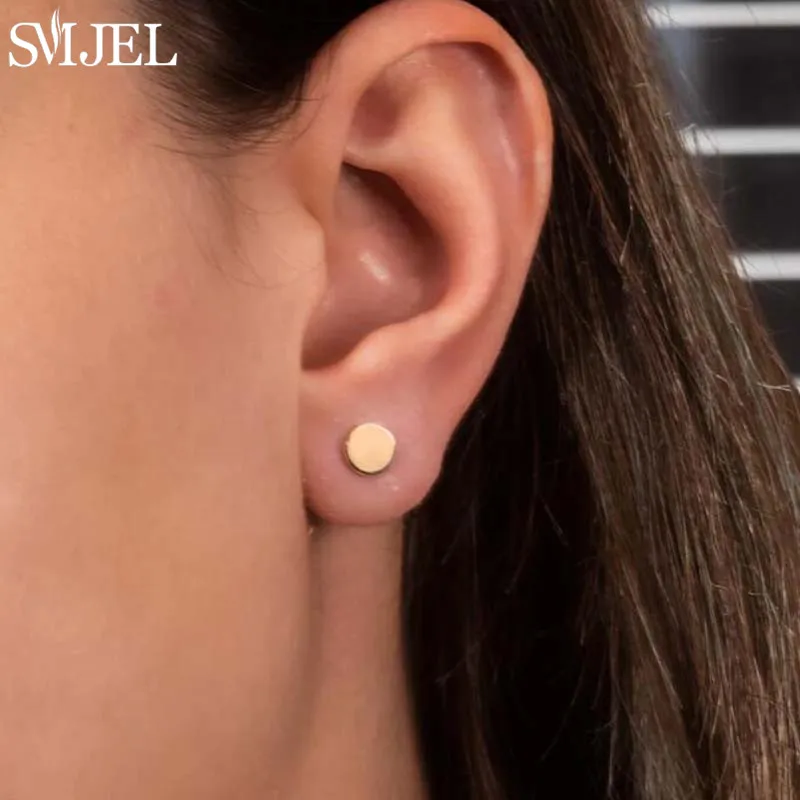 4Pairs Small Geometric Stainless Steel Stud Earrings Set