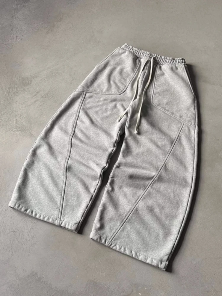 2025年ストリートヒップホップゴシック原宿ファッション万能ストレートワイドレッグパンツメンズアメリカンレトロY2Kカジュアルルーズトラウザーズ