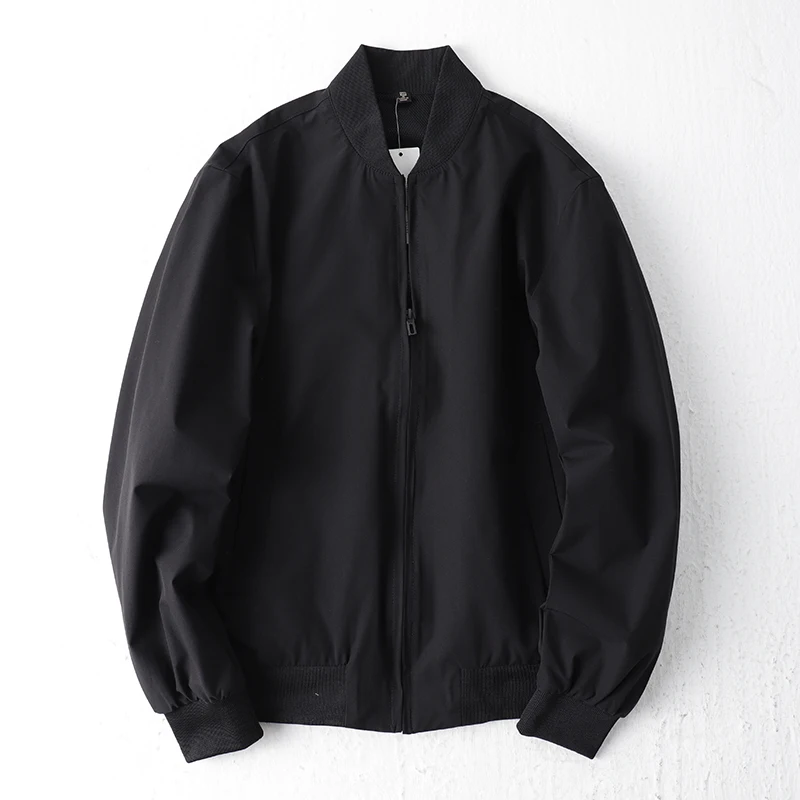 

Повседневная мужская куртка-бомбер с воротником-стойкой, универсальная, на все сезоны, городской стиль, на молнии