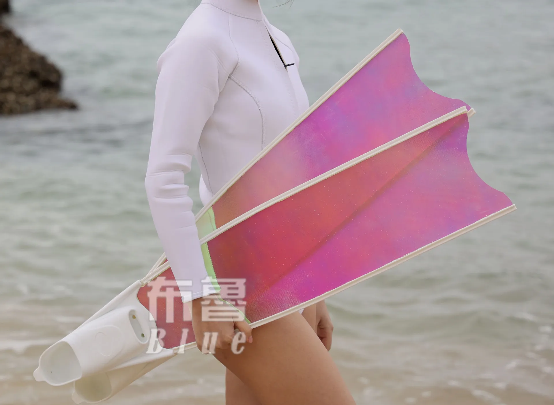 Free diving fiberglass semi transparent fins, lightweight frog shoes, ice goddess, same style fins, pure carbon fins