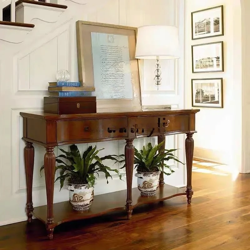 A  American rural solid wood partition entrance table/retro neoclassical living room/storage display cabinet1225