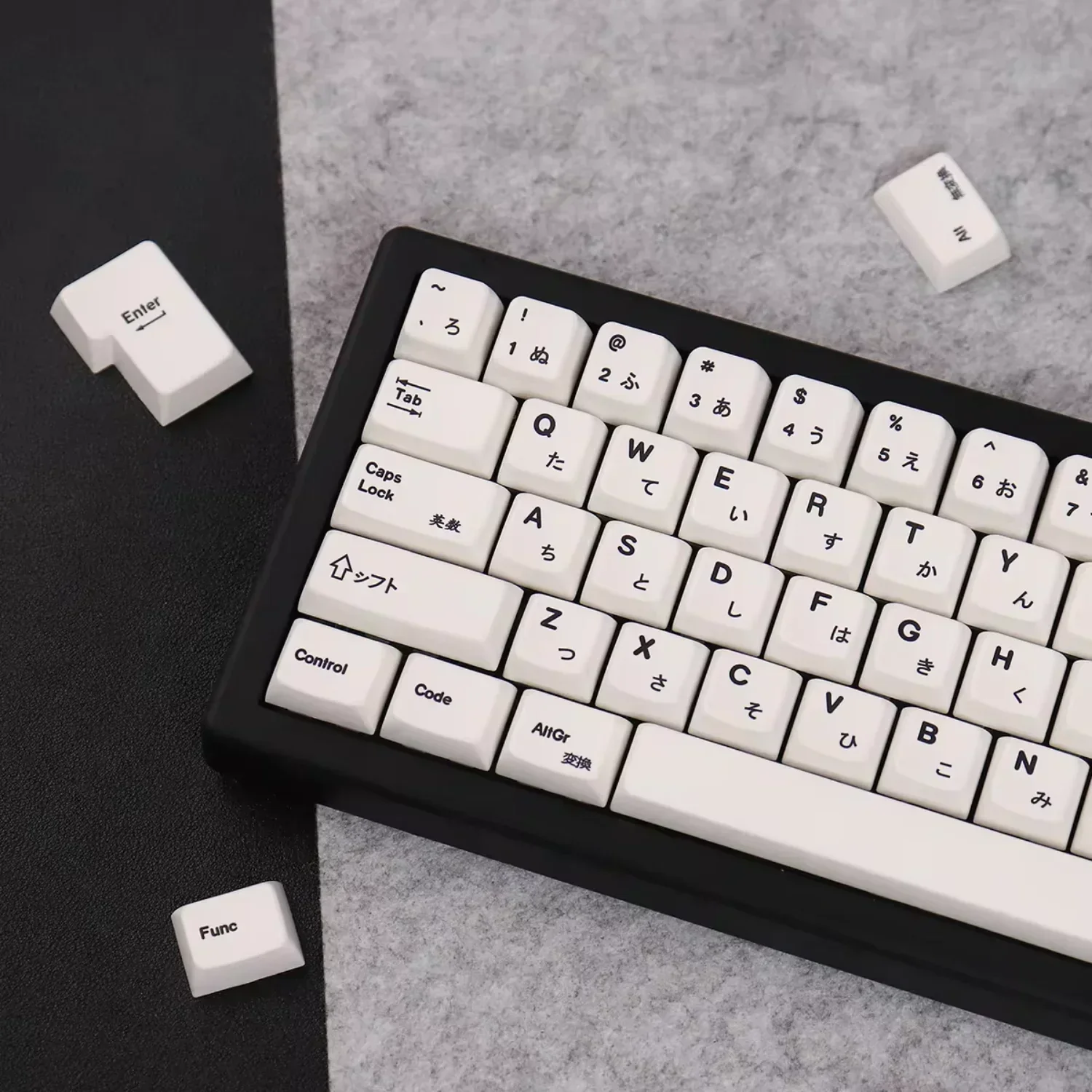 Japonês MDA Keycaps, simples, branco puro, PBT, personalizado para 60, 84, 98, 108, teclado mecânico, 150 teclas