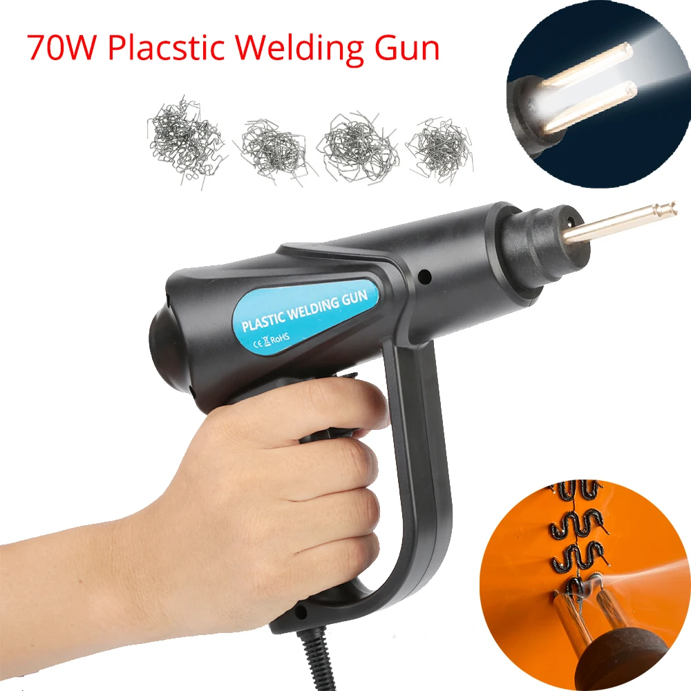 70W Plastic Welding Machine Soldering Iron Car Bumper Repair Kit Automotive Garage Tool Hot Stapler Plastic Welder Heat Gun