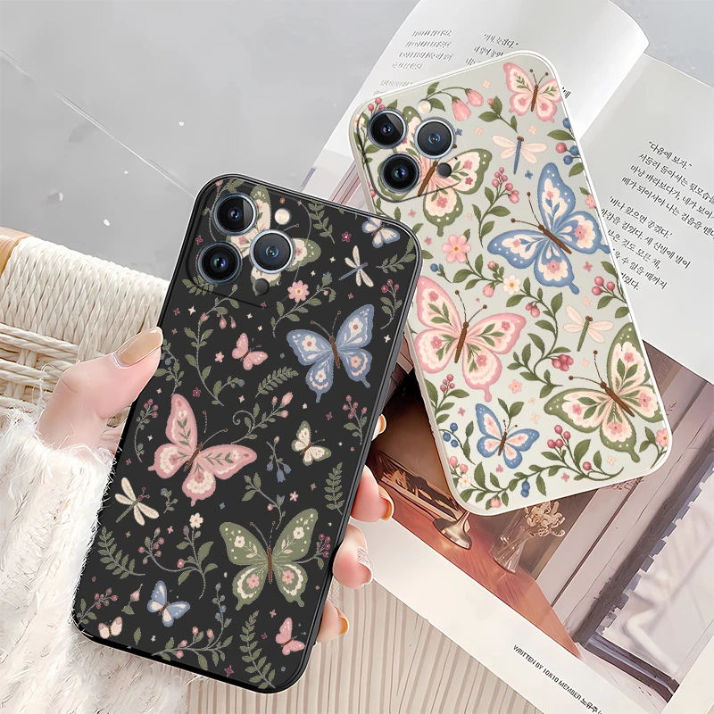เคสโทรศัพท์ลายดอกไม้และผีเสื้อ - Phone Cases Drop Proof บทวิจารณ์และราคา